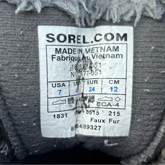 SOREL Toddler Winter Boots | Waterproof Winter Snow Boots | Grey Orange | Size 7 - Picture 11 of 16